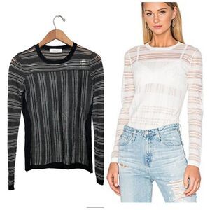 Revolve Bailey 44 Two Way Street Top Women’s Small‎ Sheer Stripe Black